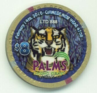 Palms Hotel Chinese New Year Tiger 2010 $8 Casino Chip