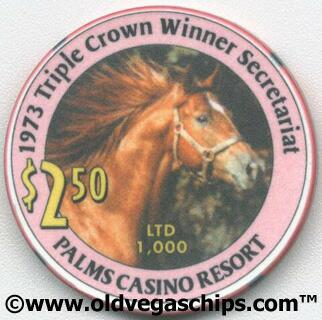 Palms Hotel 1973 Triple Crown Winner Secretariat $2.50 Casino Chip
