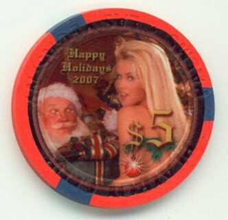 Palms Hotel Christmas 2007 $5 Casino Chip