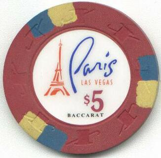 Paris Las Vegas $5 Baccarat Casino Chip