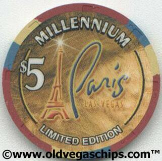 Paris Las Vegas Millennium $5 Casino Chip