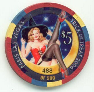 Paris Las Vegas Halloween 2006 $5 Casino Chip