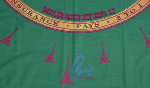 Las Vegas Paris Hotel BlackJack Layout