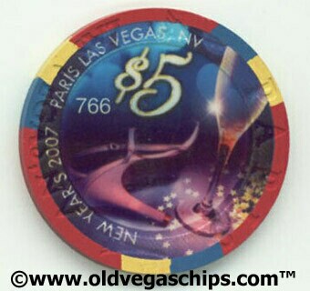 Paris Las Vegas New Years' 2007 $5 Casino Chip