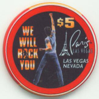 Paris We Will Rock You 2004 $5 Poker Chip 