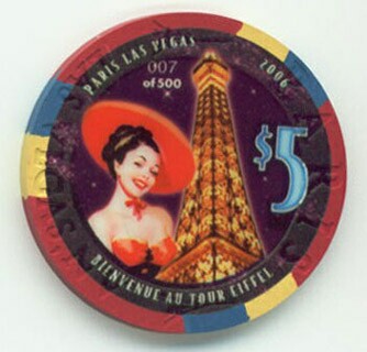 Paris Las Vegas Bienvenue Au Tour Eiffel $5 Casino Chip 