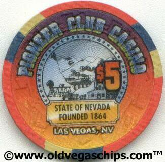 Pioneer Club State of Nevada Founded 1864 $5 Casino Chip