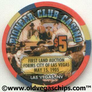 Pioneer Club First Land Auction Forms City of Las Vegas $5 Casino Chip