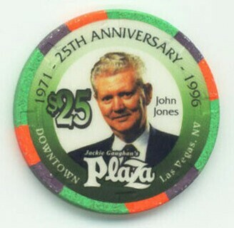 Las Vegas Jackie Gaughan's Plaza 25th Anniversary John Jones $25 Casino Chip