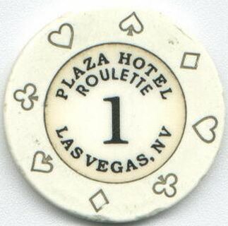 Las Vegas Jackie Gaughan's Plaza White Roulette Casino Chip