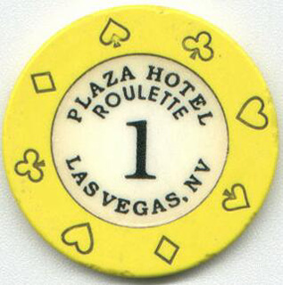 Las Vegas Jackie Gaughan's Plaza Yellow Roulette Casino Chip