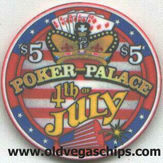 Poker Palace 4th of July 2000 $5 Casino Chip