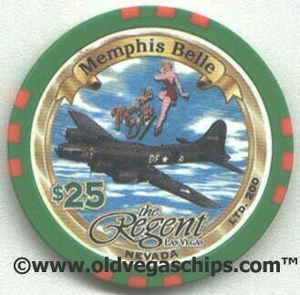 Las Vegas Regent Casino Memphis Belle $25 Casino Chip