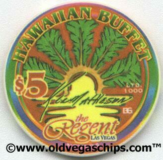 Regent Hawaiian Buffet Hibiscus $5 Casino Chip