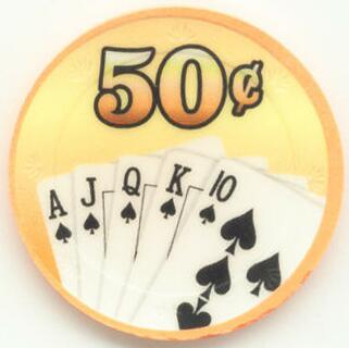 Royal Flush 50¢ Poker Chips