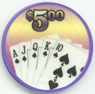 Royal Flush $5 Poker Chips
