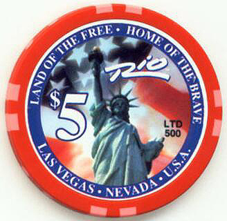 Las Vegas Rio Hotel 4th of July 2003 $5 Casino Chip