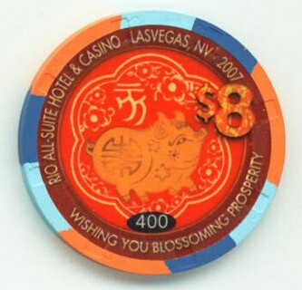 Rio Chinese New Year of the Pig 2007 $8 Casino Chip