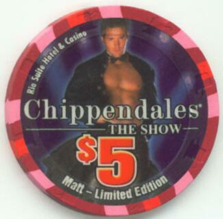 Las Vegas Rio Hotel Chippendales $5 Casino Chip