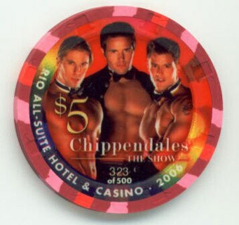 Rio Hotel Chippendales The Show 2006 $5 Casino Chip