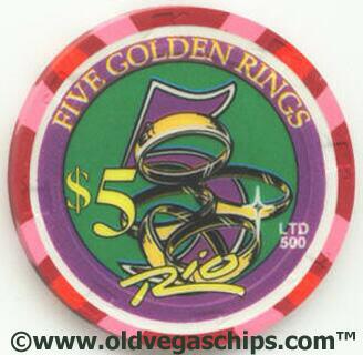 Las Vegas Rio Hotel Christmas 2003 $5 Casino Chip