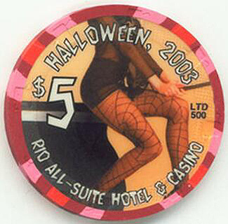 Las Vegas Rio Hotel Halloween 2003 $5 Casino Chip