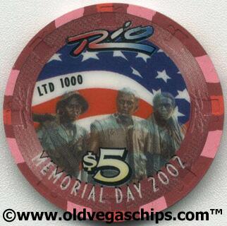 Rio Memorial Day #2 2002 $5 Casino Chip