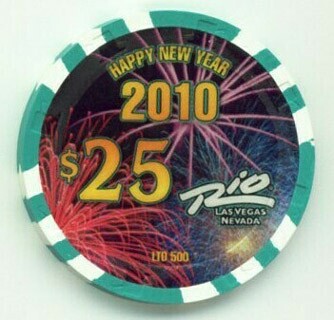 Rio Hotel Happy New Year 2010 $25 Casino Chip