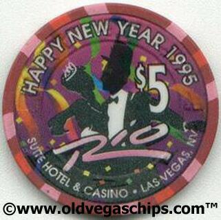 Las Vegas Rio New Year 1995 $5 Casino Chip