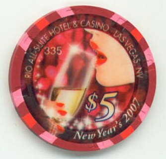 Rio Hotel New Year's 2007 $5 Casino Chip