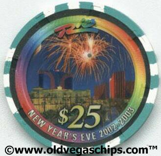 Las Vegas Rio Happy New Year 2003 $25 Casino Chip