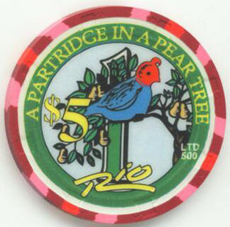 Rio Hotel Christmas 2003 $5 Casino Chip