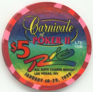 Las Vegas Rio Hotel Carnivale of Poker II $5 Casino Chip