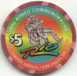 Rio National Finals Rodeo 1996 $5 Casino Chip