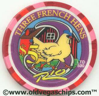 Las Vegas Rio Hotel Christmas 2003 $5 Casino Chip