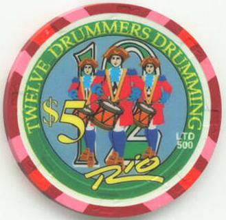 Las Vegas Rio Hotel Christmas 2003 $5 Casino Chip
