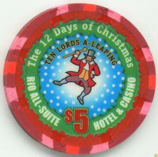 Rio 12 Days of Christmas 2004 $5 Casino Chip Set