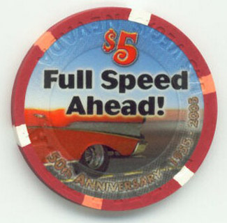 Riviera 50th Anniversary $5 Casino Chip