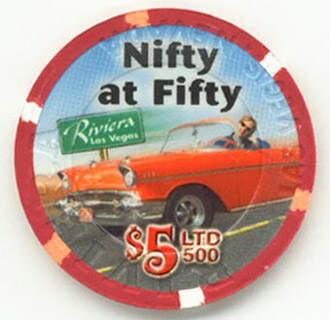 Riviera 50th Anniversary $5 Casino Chip