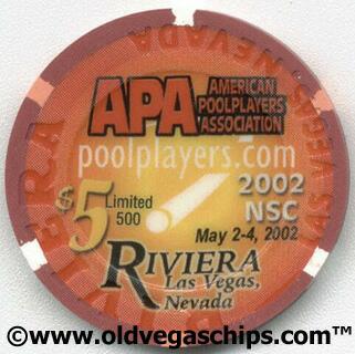 Riviera APA Tournament 2002 NSC $5 Casino Chip