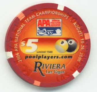 Riviera APA August 2006 $5 Casino Chip
