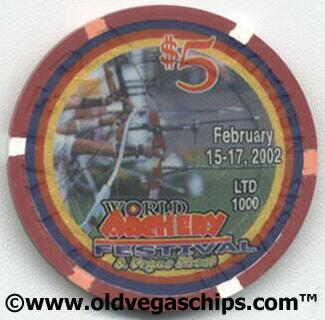 Las Vegas Riviera World Archery Festival 2002 $5 Casino Chip