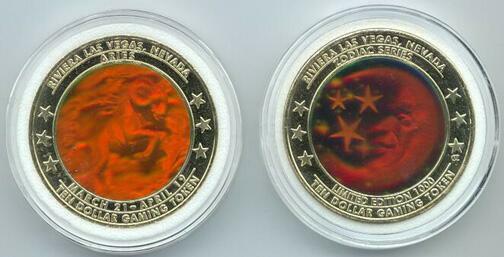 Riviera Aries Zodiac $10 Hologram Token 