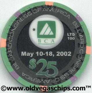 Riviera BCA Pool Tournament 2002 $25 Casino Chip 
