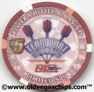 Las Vegas Riviera NDA Dart Tournament 2002 $5 Casino Chips