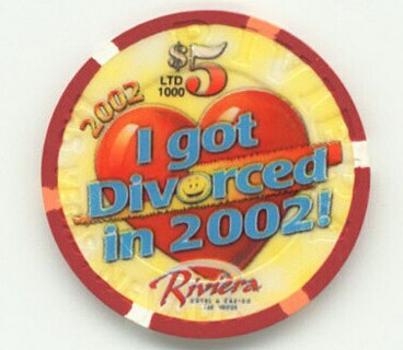 Las Vegas Riviera I Got Divorced in 2002 $5 Casino Chip