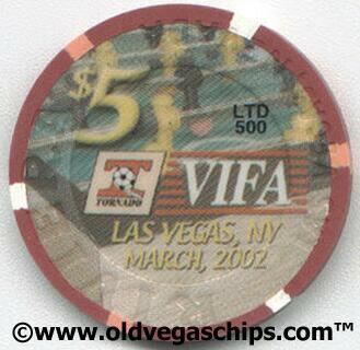 Las Vegas Riviera USTSA United States Table Soccer Association 2002 $5 Casino Poker Chip