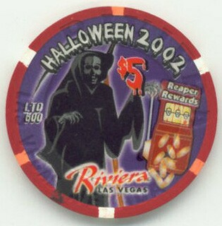 Riviera Halloween 2002 $5 Casino Chip
