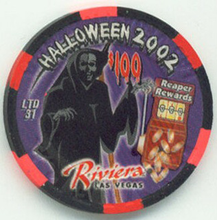 Riviera Halloween 2002 $100 Casino Chip