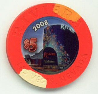 Riviera 1955 - 2008 $5 Casino Chip